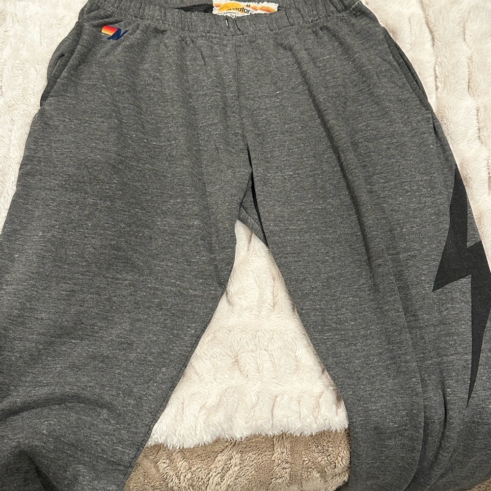 Aviator Nation Gray Star Joggers